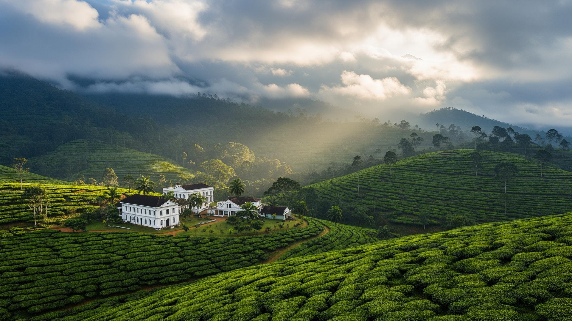 Tea plantations and misty mountains